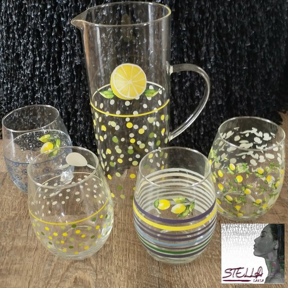 Home Essentials Dining Lemons Leaves Beverage Set Poshmark